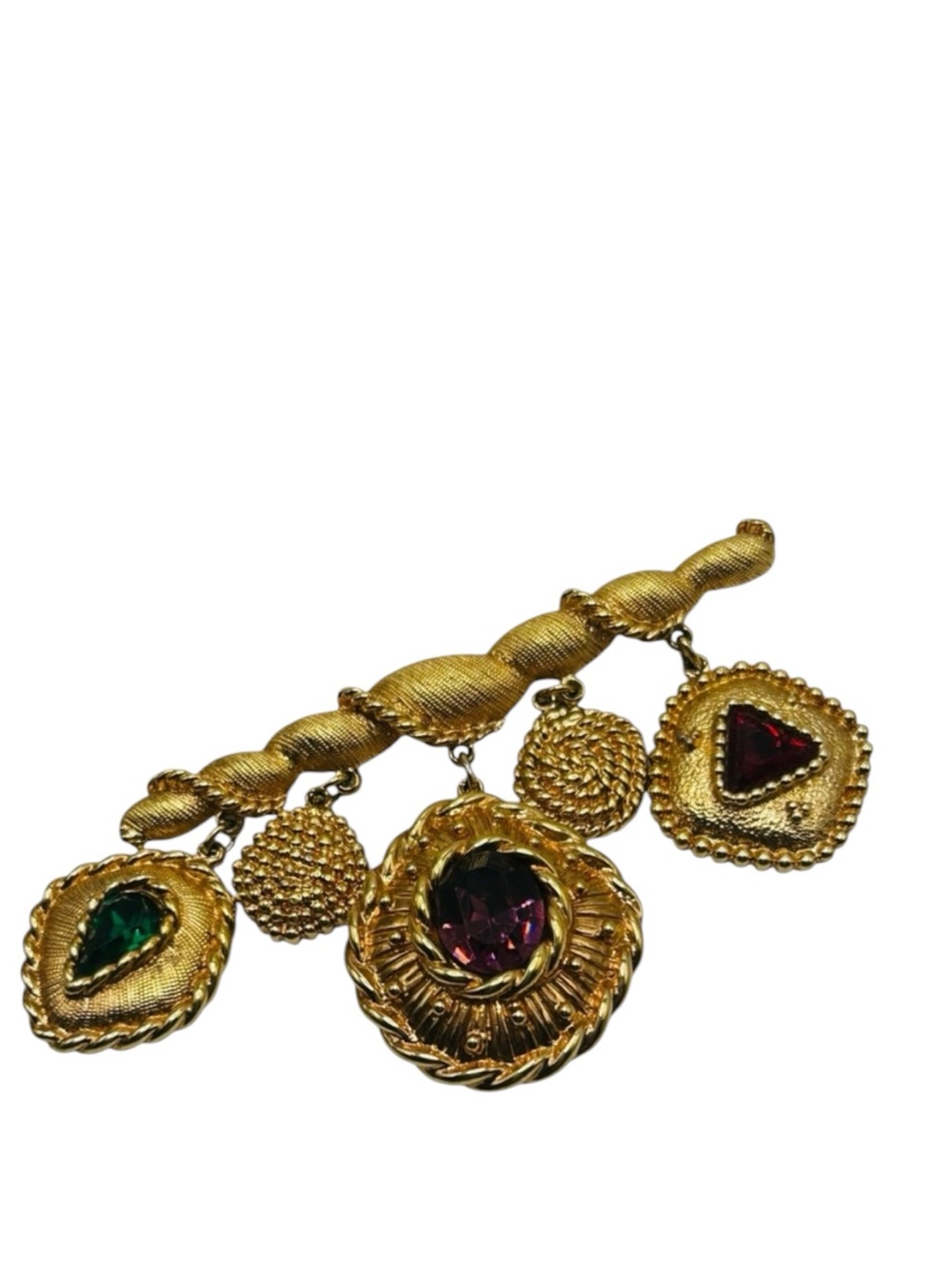 Vintage Swarovski SAL Dangling Mogul Jeweled Glass Brooch